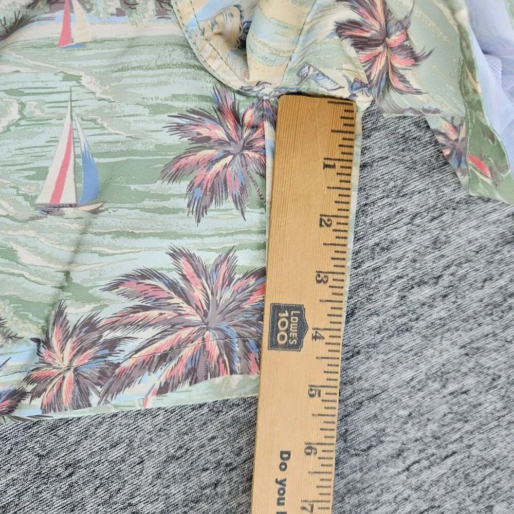 Polo Ralph Lauren Tropical Swim Trunk Boys Size M 10-12 Lined Hawaiian Green EUC